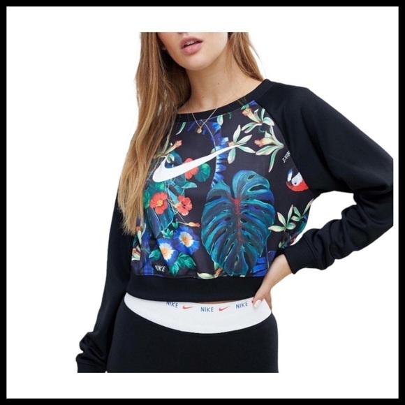 NIKE NWT Tropical Hyper Femme Print Sweatshirt - Picture 1 of 9